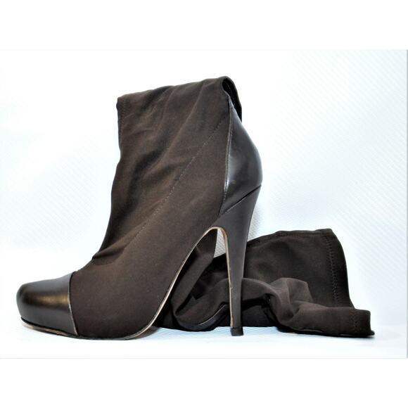 Charles by Charles David Stretch Over The Knee Platform Boot Brown 7 - Picture 5 of 8